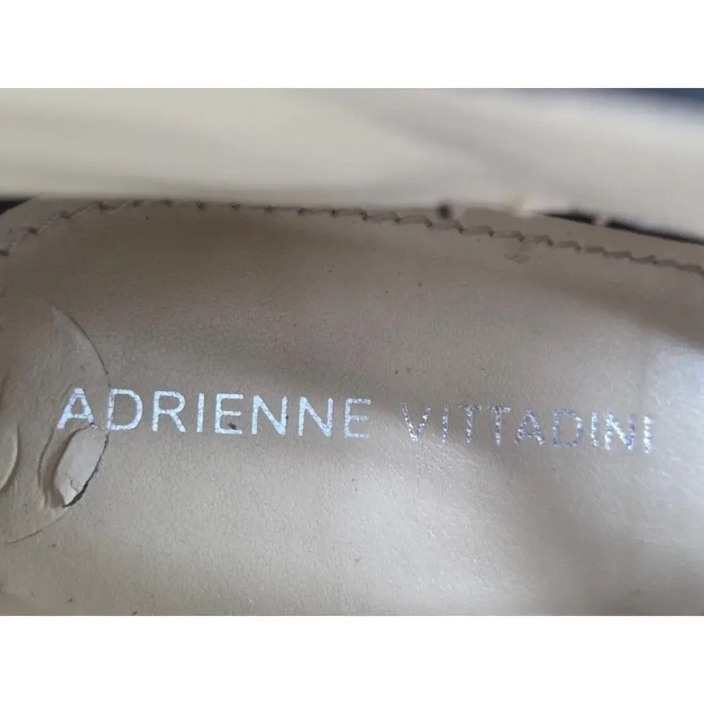 Adrienne Vittadini Black Cutout Peep-Toe Heels 9.5M Leather High Heel Dressy